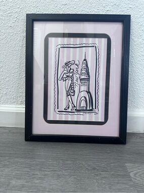 Framed Pink Striped Fashion Art Print - Stylish Home Accent